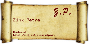 Zink Petra névjegykártya